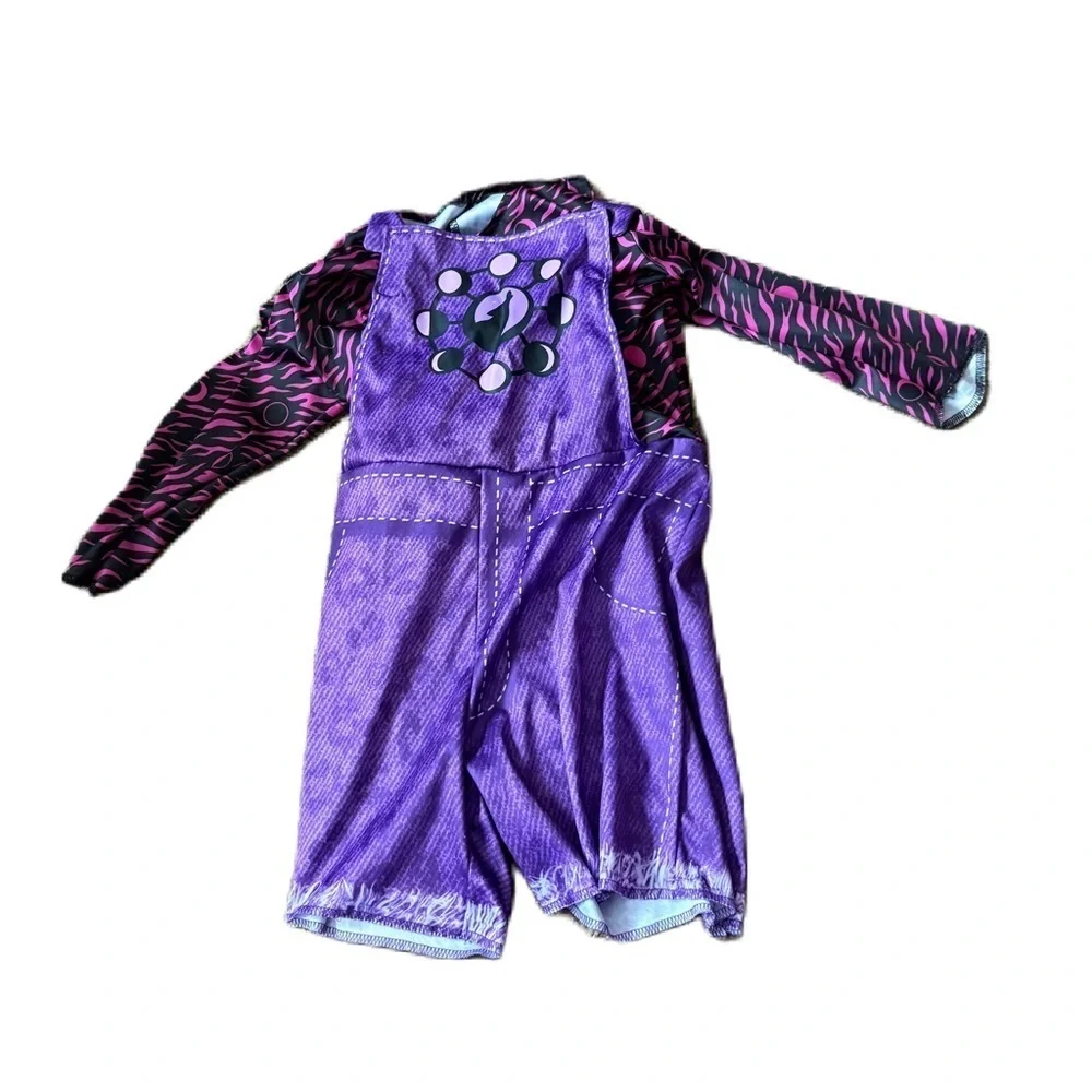 Monster High Clawdeen Wolf Costume Medium Purple Long Sleeve Jumpsuit Romper